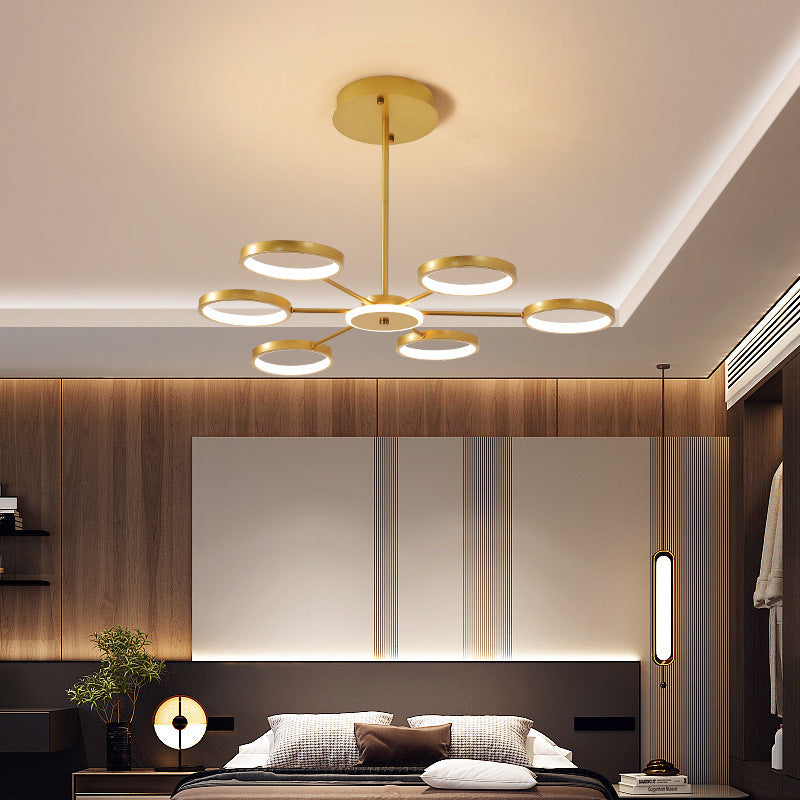 Starburst Chandelier Lighting Contemporary Metal Hanging Lamp Kit for Living Room Gold 31.5" Clearhalo 'Ceiling Lights' 'Chandeliers' 'Modern Chandeliers' 'Modern' Lighting' 2562850