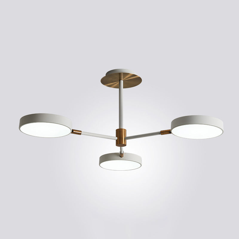 Round Ceiling Chandelier Ultra-Contemporary Metal Hanging Ceiling Lights for Living Room 3 White Clearhalo 'Ceiling Lights' 'Chandeliers' 'Modern Chandeliers' 'Modern' Lighting' 2562854