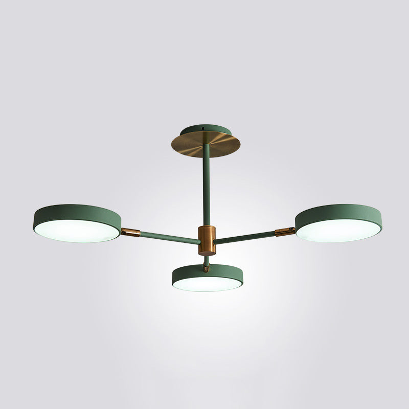 Round Ceiling Chandelier Ultra-Contemporary Metal Hanging Ceiling Lights for Living Room 3 Green Clearhalo 'Ceiling Lights' 'Chandeliers' 'Modern Chandeliers' 'Modern' Lighting' 2562857
