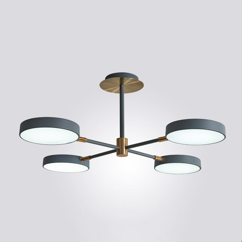 Round Ceiling Chandelier Ultra-Contemporary Metal Hanging Ceiling Lights for Living Room 4 Grey Clearhalo 'Ceiling Lights' 'Chandeliers' 'Modern Chandeliers' 'Modern' Lighting' 2562863