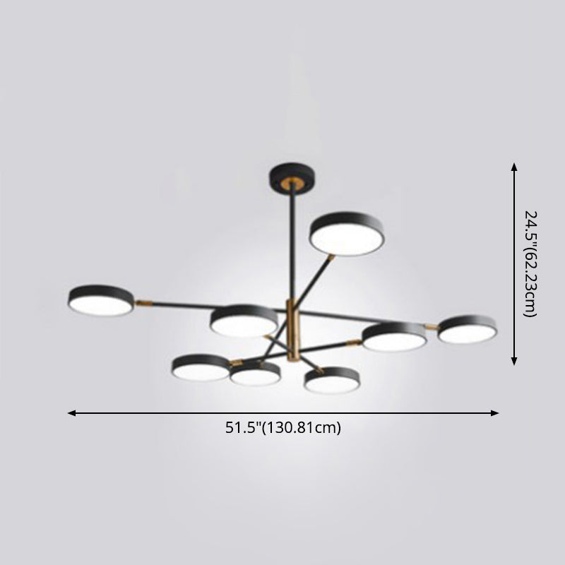 Round Ceiling Chandelier Ultra-Contemporary Metal Hanging Ceiling Lights for Living Room Clearhalo 'Ceiling Lights' 'Chandeliers' 'Modern Chandeliers' 'Modern' Lighting' 2562867