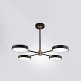 Round Ceiling Chandelier Ultra-Contemporary Metal Hanging Ceiling Lights for Living Room 4 Black Clearhalo 'Ceiling Lights' 'Chandeliers' 'Modern Chandeliers' 'Modern' Lighting' 2562868