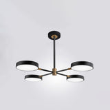 Round Ceiling Chandelier Ultra-Contemporary Metal Hanging Ceiling Lights for Living Room 4 Black Clearhalo 'Ceiling Lights' 'Chandeliers' 'Modern Chandeliers' 'Modern' Lighting' 2562868