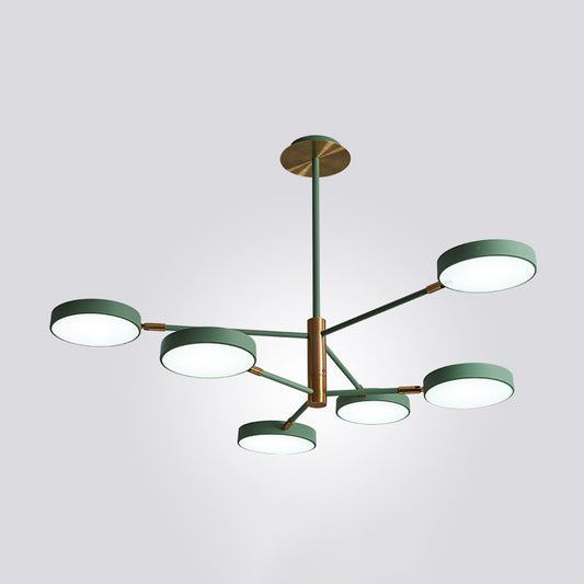 Round Ceiling Chandelier Ultra-Contemporary Metal Hanging Ceiling Lights for Living Room 6 Green Clearhalo 'Ceiling Lights' 'Chandeliers' 'Modern Chandeliers' 'Modern' Lighting' 2562872