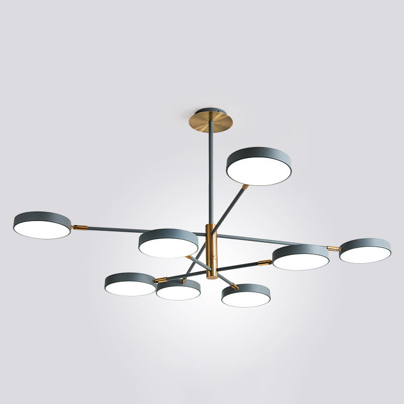 Round Ceiling Chandelier Ultra-Contemporary Metal Hanging Ceiling Lights for Living Room 8 Grey Clearhalo 'Ceiling Lights' 'Chandeliers' 'Modern Chandeliers' 'Modern' Lighting' 2562875