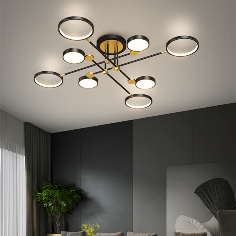 Ring Chandelier Pendant Light Modernist Metal Hanging Lamps with Hanging Cord for Living Room Clearhalo 'Ceiling Lights' 'Close To Ceiling Lights' 'Close to ceiling' Lighting' 2562883