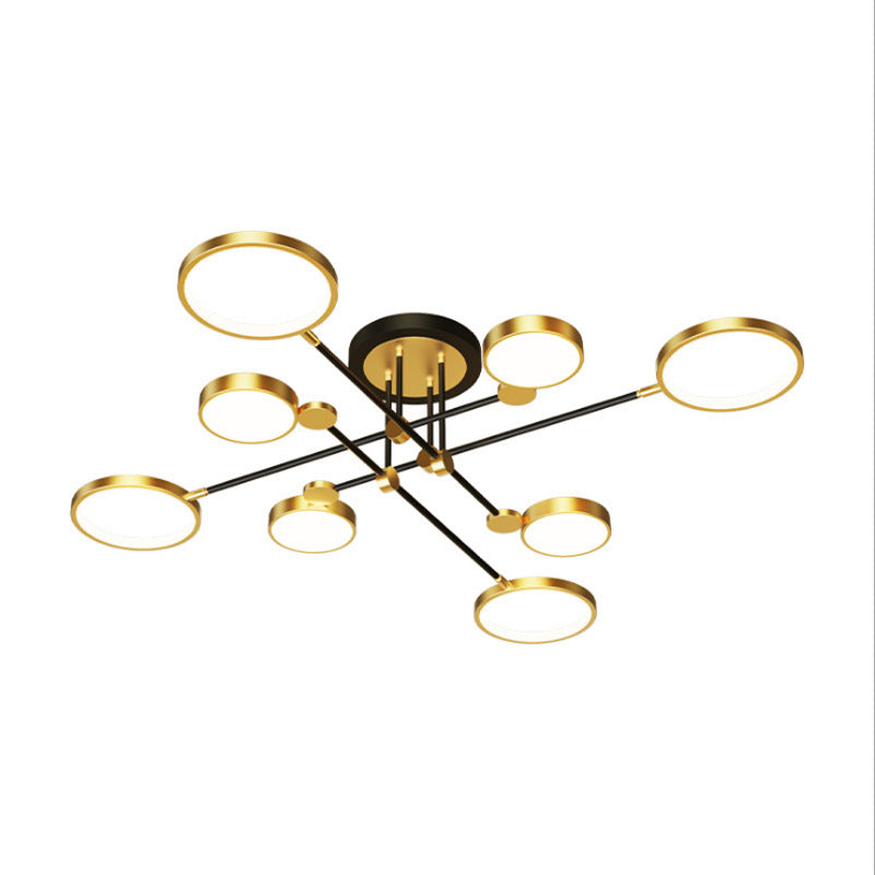 Ring Chandelier Pendant Light Modernist Metal Hanging Lamps with Hanging Cord for Living Room Clearhalo 'Ceiling Lights' 'Close To Ceiling Lights' 'Close to ceiling' Lighting' 2562886