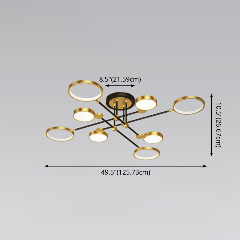 Ring Chandelier Pendant Light Modernist Metal Hanging Lamps with Hanging Cord for Living Room Clearhalo 'Ceiling Lights' 'Close To Ceiling Lights' 'Close to ceiling' Lighting' 2562893