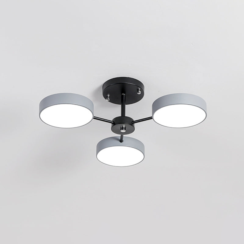 Round Chandelier Lighting Ultra-Contemporary Acrylic Hanging Light Fixtures for Restaurant 3 Grey Clearhalo 'Ceiling Lights' 'Chandeliers' 'Modern Chandeliers' 'Modern' Lighting' 2562921