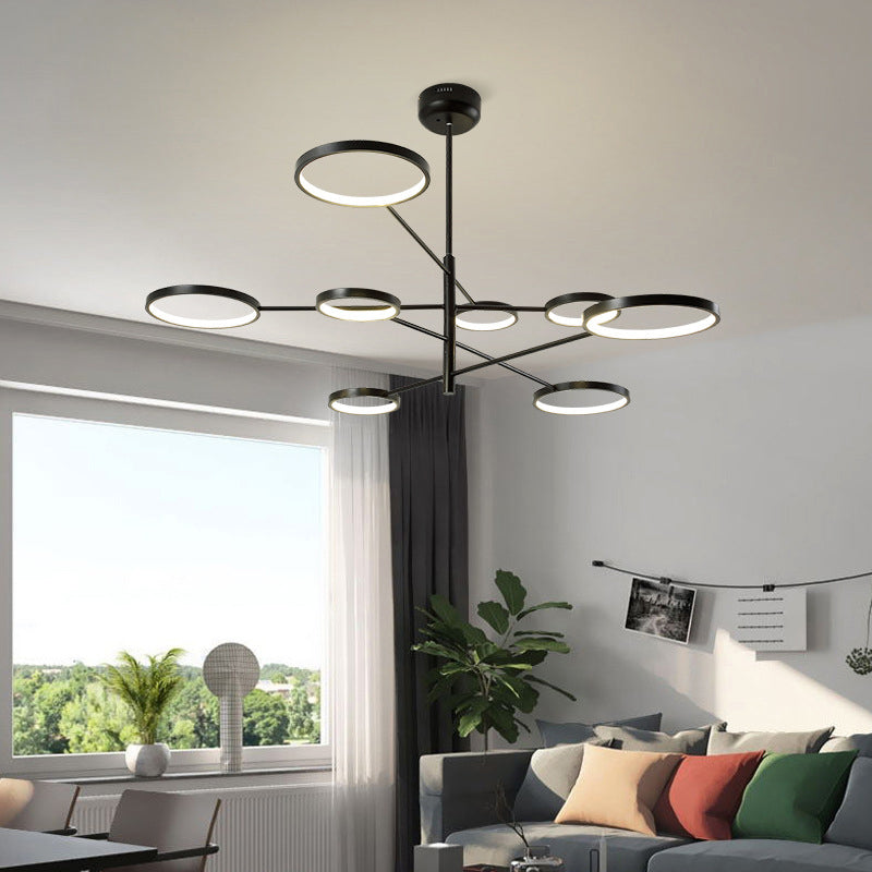 Ring Ceiling Chandelier Modernist Metal Pendant Light Fixtures with Hanging Cord for Restaurant Clearhalo 'Ceiling Lights' 'Chandeliers' 'Modern Chandeliers' 'Modern' Lighting' 2562931