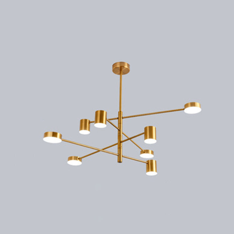 Sputnik Chandelier Light Fixture Contemporary Metal Pendant Light Fixture for Living Room 8 Gold Clearhalo 'Ceiling Lights' 'Chandeliers' 'Modern Chandeliers' 'Modern' Lighting' 2562944