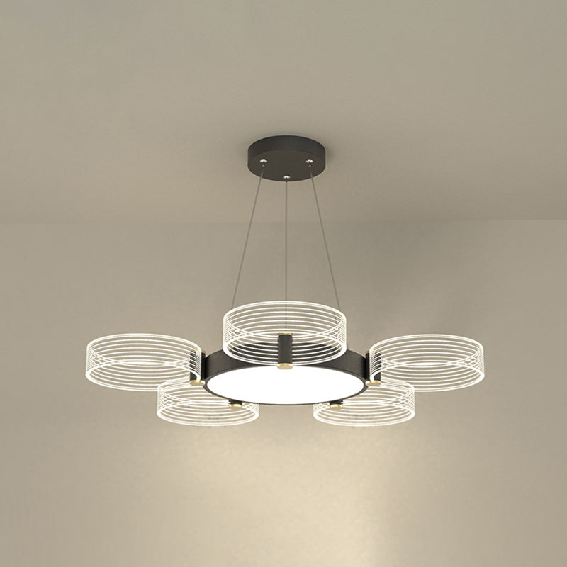 Circle Chandelier Lighting Modernist Acrylic Ceiling Pendant Light for Living Room Clearhalo 'Ceiling Lights' 'Chandeliers' 'Modern Chandeliers' 'Modern' Lighting' 2562971