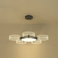 Circle Chandelier Lighting Modernist Acrylic Ceiling Pendant Light for Living Room 5 Black Clearhalo 'Ceiling Lights' 'Chandeliers' 'Modern Chandeliers' 'Modern' Lighting' 2562972