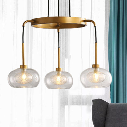 White/Gold Wagon Wheel Chandelier Farmhouse Clear Glass 3/6/8 Heads Pendant Ceiling Light 3 White Clearhalo 'Ceiling Lights' 'Chandeliers' 'Glass shade' 'Glass' 'Pendant Lights' Lighting' 256418