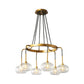 White/Gold Wagon Wheel Chandelier Farmhouse Clear Glass 3/6/8 Heads Pendant Ceiling Light Clearhalo 'Ceiling Lights' 'Chandeliers' 'Glass shade' 'Glass' 'Pendant Lights' Lighting' 256423