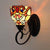 Colorful Wall Sconce Lodge Stained Glass 1 Light Wall Sconce Lamp Fixture in White/Brown/Blue for Corridor Brown Clearhalo 'Industrial' 'Middle century wall lights' 'Tiffany wall lights' 'Tiffany' 'Wall Lamps & Sconces' 'Wall Lights' Lighting' 25643