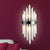 Postmodern Half-Cylinder Sconce Light Fixture Three Side Crystal Rod 2 Heads Living Room Wall Mount Light Black Clearhalo 'Modern wall lights' 'Modern' 'Wall Lamps & Sconces' 'Wall Lights' Lighting' 256451