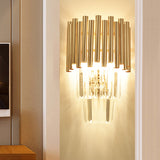 Tiered Wall Mounted Light Modern Crystal Block 4 Heads Gold Sconce Light for Bedroom Clearhalo 'Modern wall lights' 'Modern' 'Wall Lamps & Sconces' 'Wall Lights' Lighting' 256506