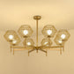 31.5"/39" Wide Gold Cage Chandelier Pendant Traditional Iron 6/8-Head Ceiling Light Fixture Gold 39" Clearhalo 'Ceiling Lights' 'Chandeliers' Lighting' options 256622_bbb2e4f2-883d-45e3-9ee0-7eda33465d4f