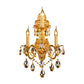 Traditional Candle Wall Light 3 Heads Metal Sconce Light Fixture in Gold with Crystal Drop Decoration Clearhalo 'Wall Lamps & Sconces' 'Wall Lights' Lighting' 256644