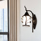 Flower/Leaf/Metal Frame Corridor Wall Lamp Country Style Milky Glass 1 Light Black Sconce Light Fixture Black Leaf Clearhalo 'Wall Lamps & Sconces' 'Wall Lights' Lighting' 256649