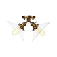 Conical Restaurant Semi Flush Light Clear Glass 2 Lights Industrial Stylish Ceiling Flush Mount in Black/Bronze Clearhalo 'Ceiling Lights' 'Close To Ceiling Lights' 'Close to ceiling' 'Glass shade' 'Glass' 'Pendant Lights' 'Semi-flushmount' Lighting' 256678