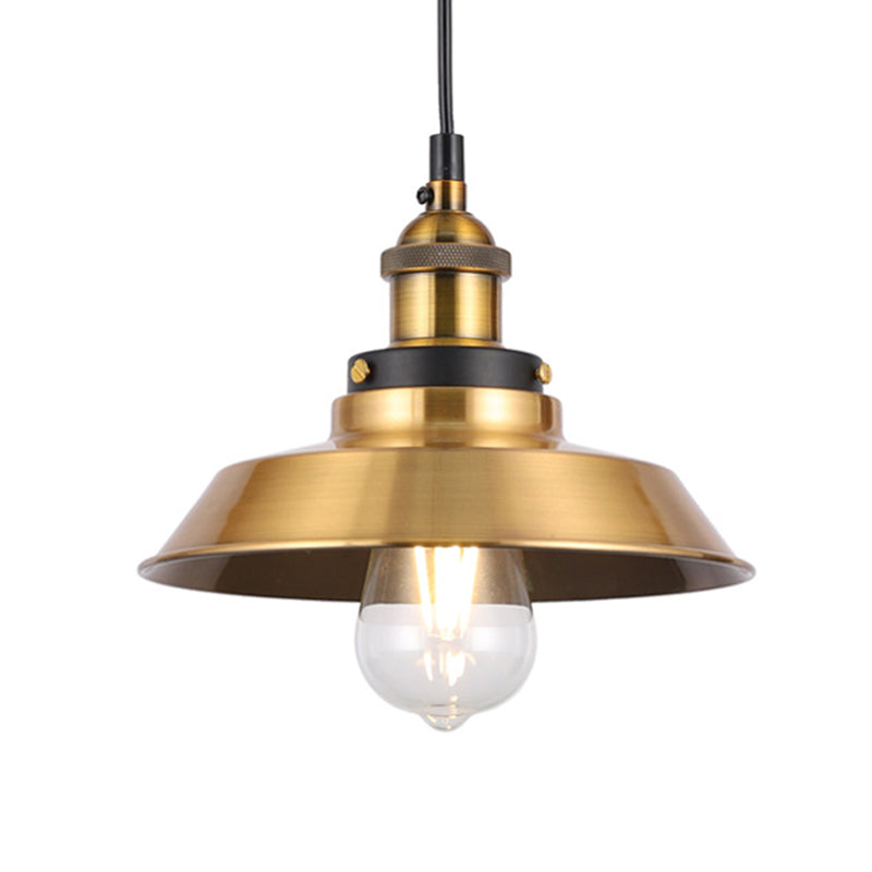 Barn Shade Metal Suspension Light Industrial Style 1 Bulb Brass Adjustable Hanging Ceiling Light Clearhalo 'Art Deco Pendants' 'Cast Iron' 'Ceiling Lights' 'Ceramic' 'Crystal' 'Industrial Pendants' 'Industrial' 'Metal' 'Middle Century Pendants' 'Pendant Lights' 'Pendants' 'Tiffany' Lighting' 256865