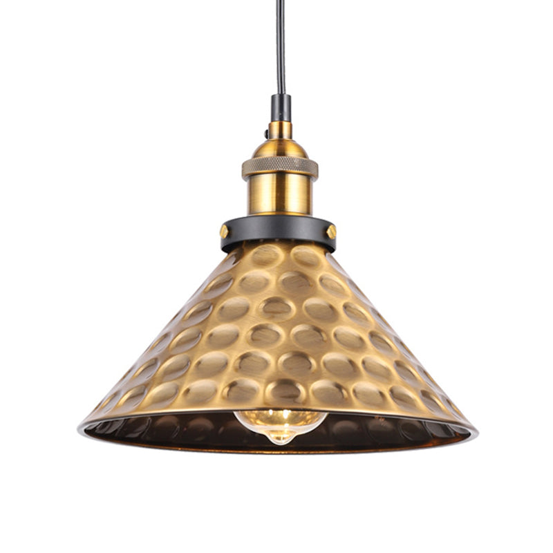 Barn Shade Metal Suspension Light Industrial Style 1 Bulb Brass Adjustable Hanging Ceiling Light Clearhalo 'Art Deco Pendants' 'Cast Iron' 'Ceiling Lights' 'Ceramic' 'Crystal' 'Industrial Pendants' 'Industrial' 'Metal' 'Middle Century Pendants' 'Pendant Lights' 'Pendants' 'Tiffany' Lighting' 256873