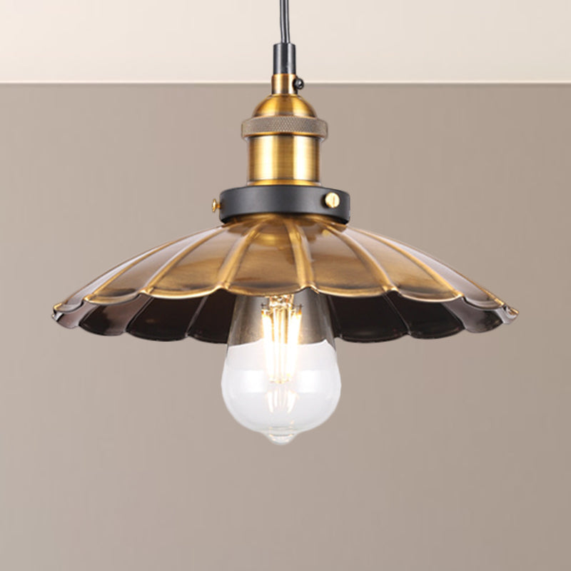 Barn Shade Metal Suspension Light Industrial Style 1 Bulb Brass Adjustable Hanging Ceiling Light Brass D Clearhalo 'Art Deco Pendants' 'Cast Iron' 'Ceiling Lights' 'Ceramic' 'Crystal' 'Industrial Pendants' 'Industrial' 'Metal' 'Middle Century Pendants' 'Pendant Lights' 'Pendants' 'Tiffany' Lighting' 256874