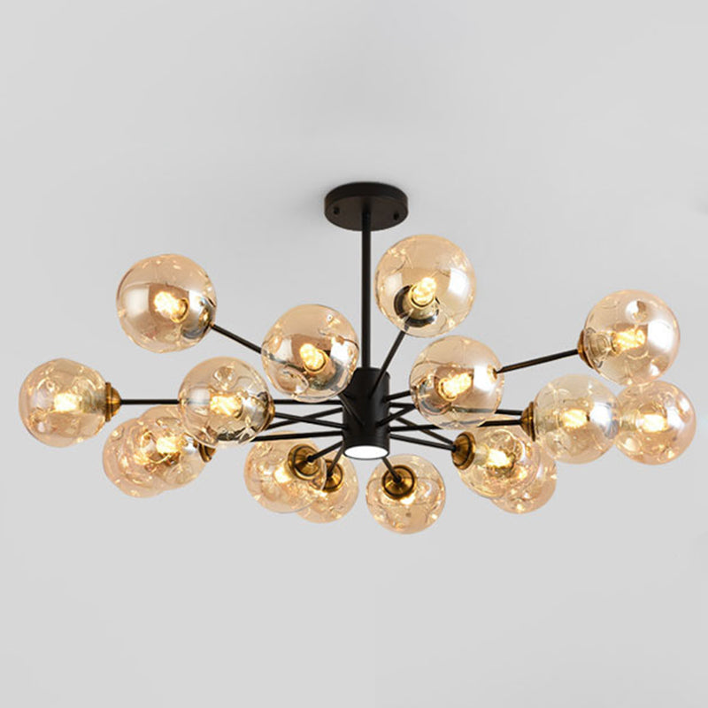 Bubble Chandelier Lighting Fixtures Modern Glass Hanging Pendant Lights for Bedroom 16 Amber Clearhalo 'Ceiling Lights' 'Chandeliers' 'Modern Chandeliers' 'Modern' Lighting' 2569425
