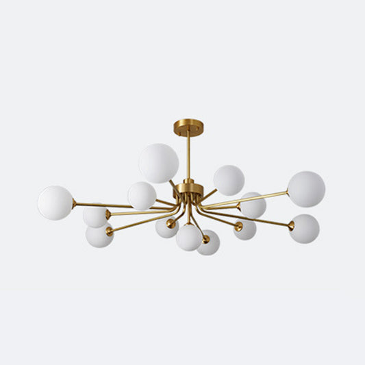 Balloon Ball Chandelier Lighting Ultra-Contemporary Milk Glass Hanging Ceiling Lights for Living Room Clearhalo 'Ceiling Lights' 'Chandeliers' 'Modern Chandeliers' 'Modern' Lighting' 2569439
