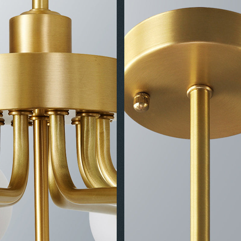 Balloon Ball Chandelier Lighting Ultra-Contemporary Milk Glass Hanging Ceiling Lights for Living Room Clearhalo 'Ceiling Lights' 'Chandeliers' 'Modern Chandeliers' 'Modern' Lighting' 2569441