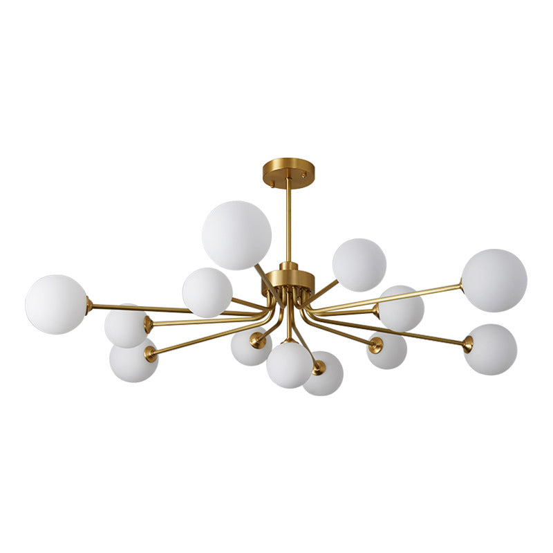 Balloon Ball Chandelier Lighting Ultra-Contemporary Milk Glass Hanging Ceiling Lights for Living Room Clearhalo 'Ceiling Lights' 'Chandeliers' 'Modern Chandeliers' 'Modern' Lighting' 2569442