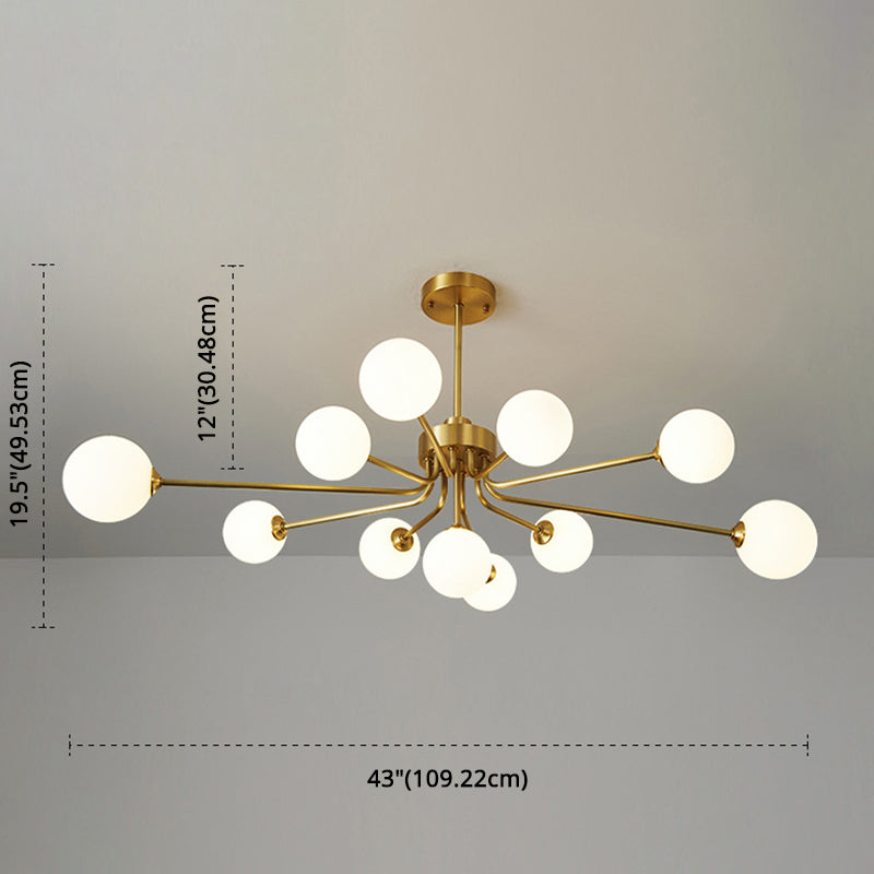 Balloon Ball Chandelier Lighting Ultra-Contemporary Milk Glass Hanging Ceiling Lights for Living Room Clearhalo 'Ceiling Lights' 'Chandeliers' 'Modern Chandeliers' 'Modern' Lighting' 2569445