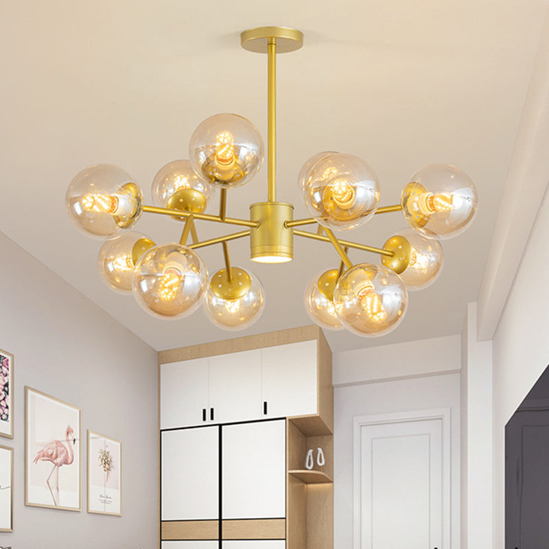 Globe Chandelier Pendant Light Contemporary Style Glass Hanging Light Fixtures for Living Room Clearhalo 'Ceiling Lights' 'Chandeliers' 'Modern Chandeliers' 'Modern' Lighting' 2569450