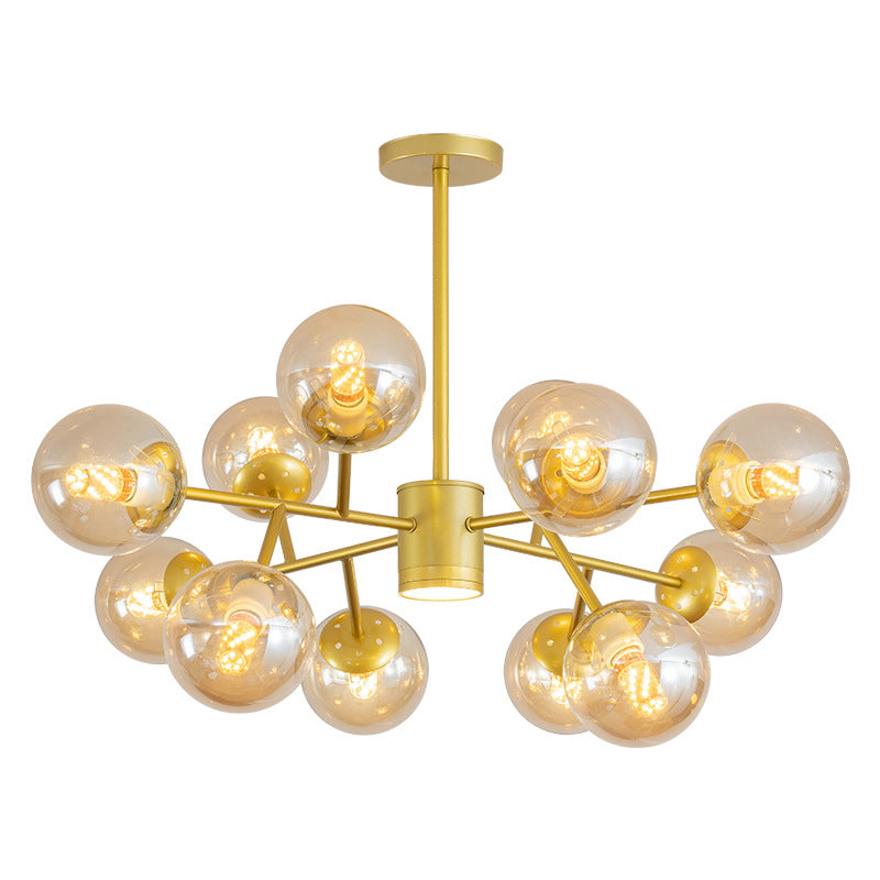 Globe Chandelier Pendant Light Contemporary Style Glass Hanging Light Fixtures for Living Room Clearhalo 'Ceiling Lights' 'Chandeliers' 'Modern Chandeliers' 'Modern' Lighting' 2569455