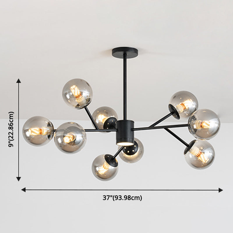 Globe Chandelier Pendant Light Contemporary Style Glass Hanging Light Fixtures for Living Room Clearhalo 'Ceiling Lights' 'Chandeliers' 'Modern Chandeliers' 'Modern' Lighting' 2569458