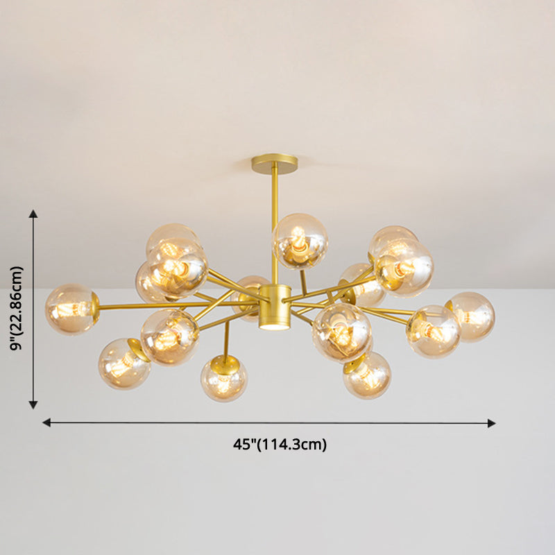 Globe Chandelier Pendant Light Contemporary Style Glass Hanging Light Fixtures for Living Room Clearhalo 'Ceiling Lights' 'Chandeliers' 'Modern Chandeliers' 'Modern' Lighting' 2569460