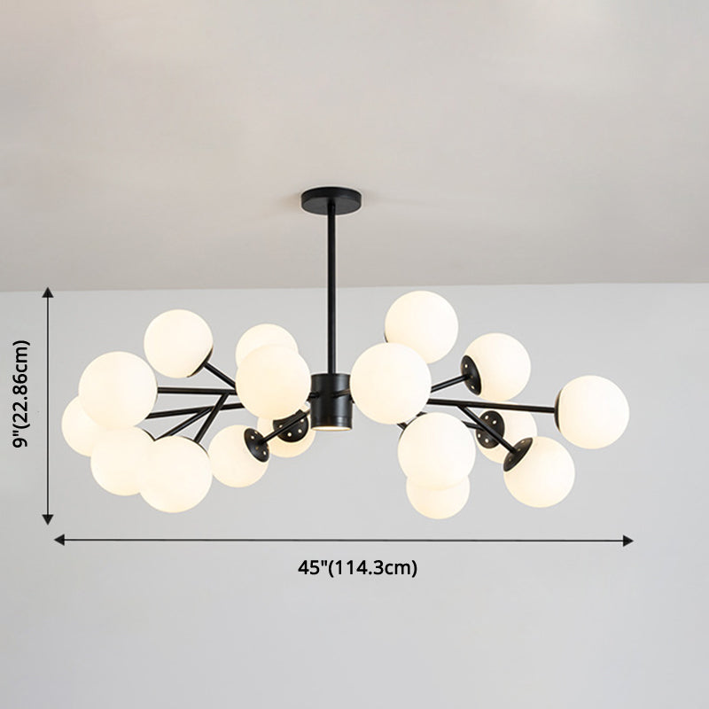 Globe Chandelier Pendant Light Contemporary Style Glass Hanging Light Fixtures for Living Room Clearhalo 'Ceiling Lights' 'Chandeliers' 'Modern Chandeliers' 'Modern' Lighting' 2569463