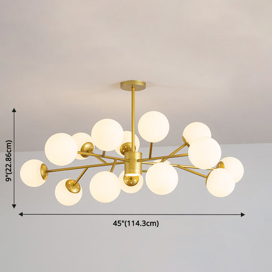 Globe Chandelier Pendant Light Contemporary Style Glass Hanging Light Fixtures for Living Room Clearhalo 'Ceiling Lights' 'Chandeliers' 'Modern Chandeliers' 'Modern' Lighting' 2569465