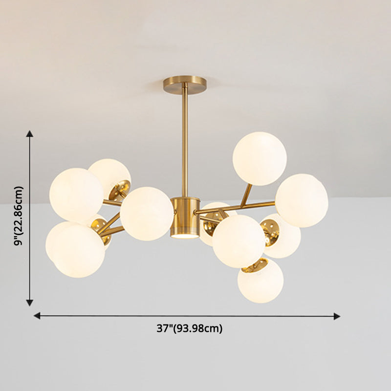 Globe Chandelier Pendant Light Contemporary Style Glass Hanging Light Fixtures for Living Room Clearhalo 'Ceiling Lights' 'Chandeliers' 'Modern Chandeliers' 'Modern' Lighting' 2569470