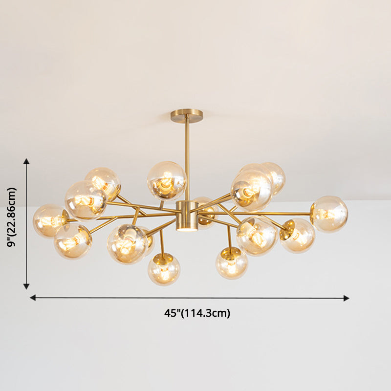 Globe Chandelier Pendant Light Contemporary Style Glass Hanging Light Fixtures for Living Room Clearhalo 'Ceiling Lights' 'Chandeliers' 'Modern Chandeliers' 'Modern' Lighting' 2569471