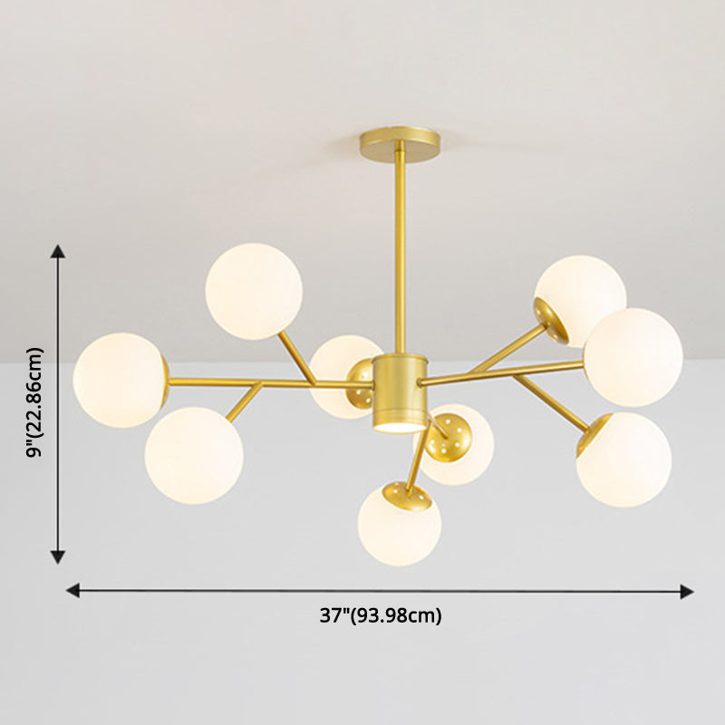 Globe Chandelier Pendant Light Contemporary Style Glass Hanging Light Fixtures for Living Room Clearhalo 'Ceiling Lights' 'Chandeliers' 'Modern Chandeliers' 'Modern' Lighting' 2569472