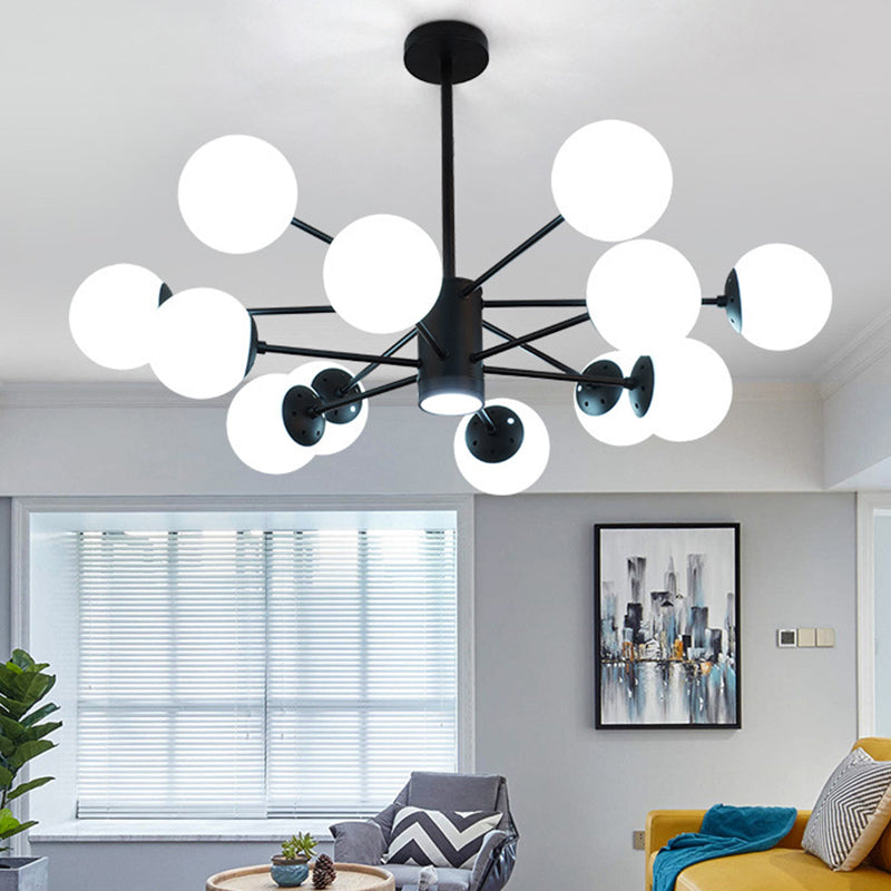 Spherical Chandelier Light Ultra-Contemporary Glass Ceiling Pendant for Living Room Clearhalo 'Ceiling Lights' 'Chandeliers' 'Modern Chandeliers' 'Modern' Lighting' 2569485