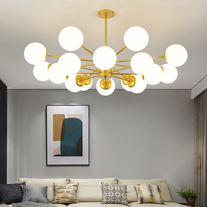 Spherical Chandelier Light Ultra-Contemporary Glass Ceiling Pendant for Living Room Clearhalo 'Ceiling Lights' 'Chandeliers' 'Modern Chandeliers' 'Modern' Lighting' 2569488