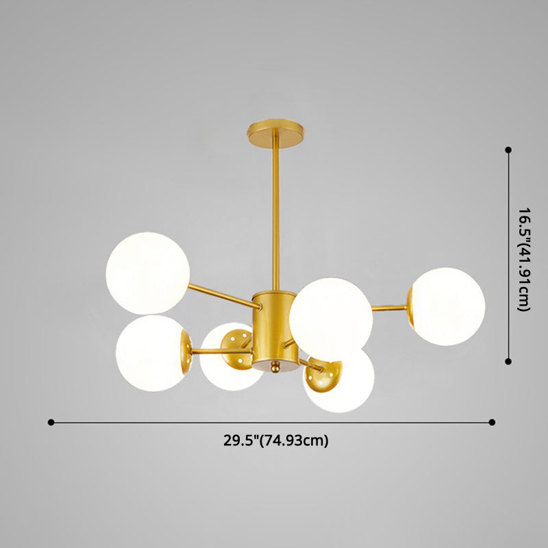 Spherical Chandelier Light Ultra-Contemporary Glass Ceiling Pendant for Living Room Clearhalo 'Ceiling Lights' 'Chandeliers' 'Modern Chandeliers' 'Modern' Lighting' 2569497