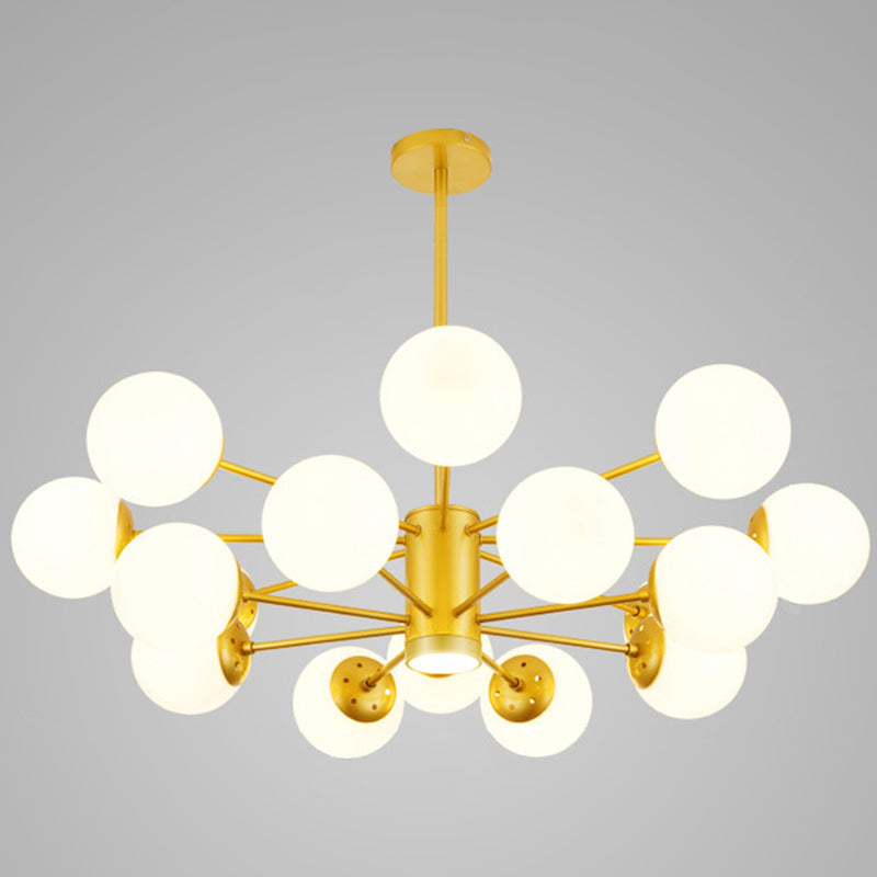 Spherical Chandelier Light Ultra-Contemporary Glass Ceiling Pendant for Living Room 16 Gold with Spot Light Clearhalo 'Ceiling Lights' 'Chandeliers' 'Modern Chandeliers' 'Modern' Lighting' 2569511