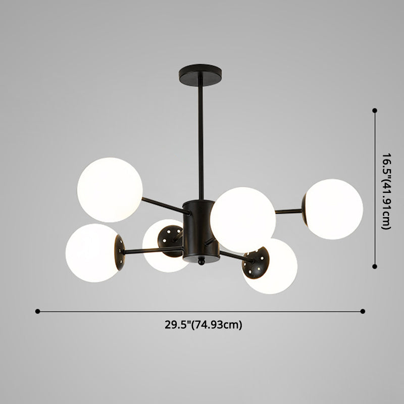 Spherical Chandelier Light Ultra-Contemporary Glass Ceiling Pendant for Living Room Clearhalo 'Ceiling Lights' 'Chandeliers' 'Modern Chandeliers' 'Modern' Lighting' 2569514