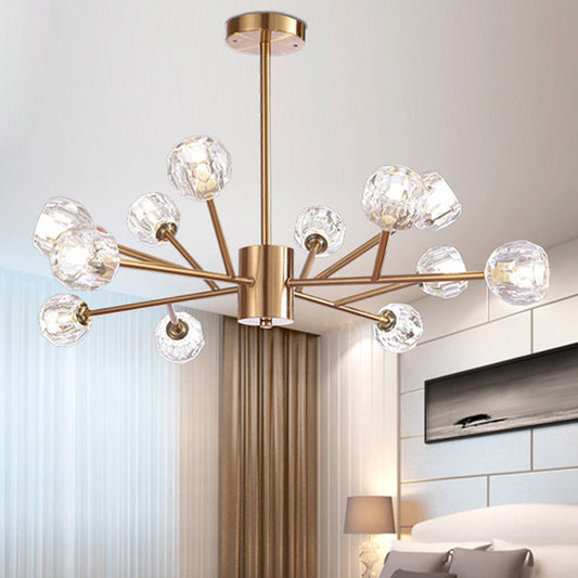 Spherical Chandelier Lighting Ultra-Contemporary Crystal Glass Hanging Ceiling Lights for Living Room Clearhalo 'Ceiling Lights' 'Chandeliers' 'Modern Chandeliers' 'Modern' Lighting' 2569532