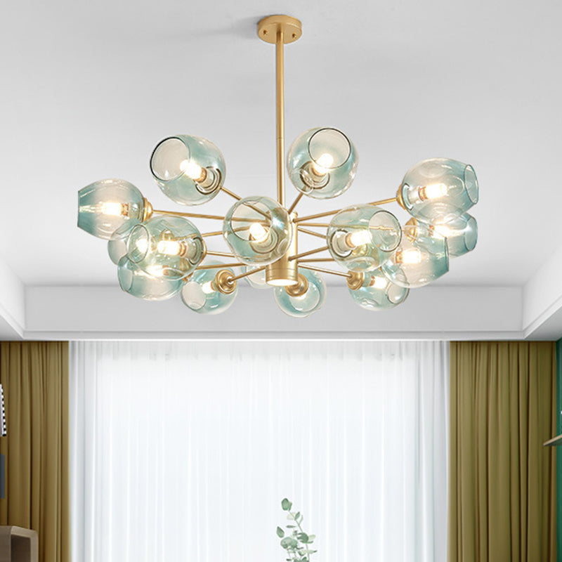 Globe Chandelier Pendant Light Contemporary Style Glass Hanging Light Fixtures for Living Room Clearhalo 'Ceiling Lights' 'Chandeliers' 'Modern Chandeliers' 'Modern' Lighting' 2569541